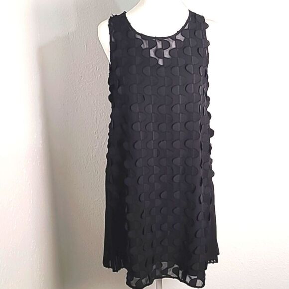 Nic + Zoe Sleeveless Black Dress with Scalloped Overlay, Size PP, NWOT - Picture 1 of 8